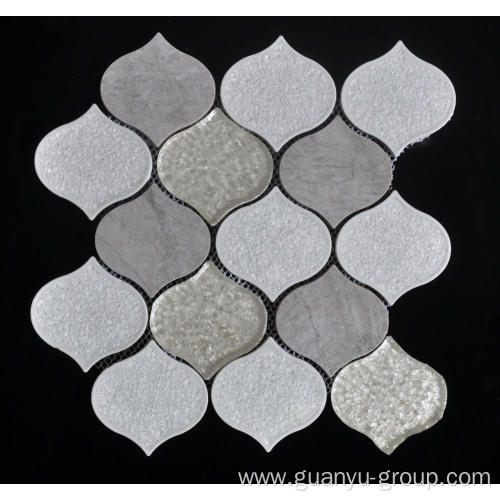 Water Drop Porcelain Glass Mixed Mosaic Tile